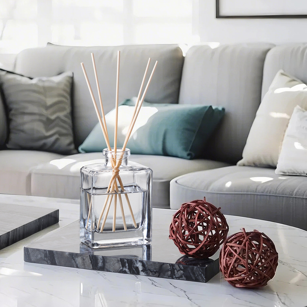 Home Fragrance Japan - زجاجة عطرية زجاجية مربعة بسيطة وعصرية،