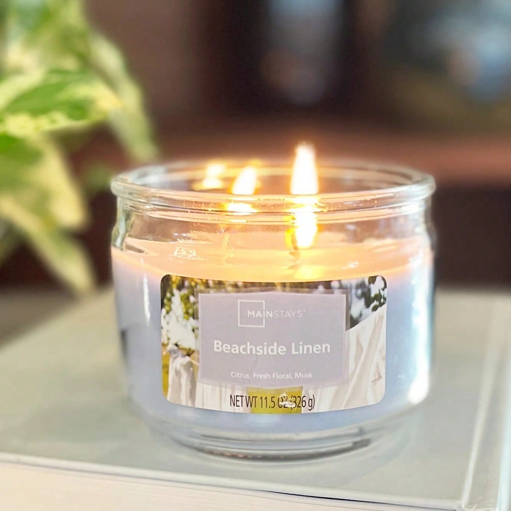 شمعة معطرة بثلاثة فتائل في وعا - مراجعة Home Fragrance Linen وسعره