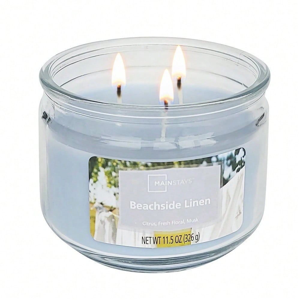 شمعة معطرة بثلاثة فتائل في وعا - مراجعة Home Fragrance Linen وسعره